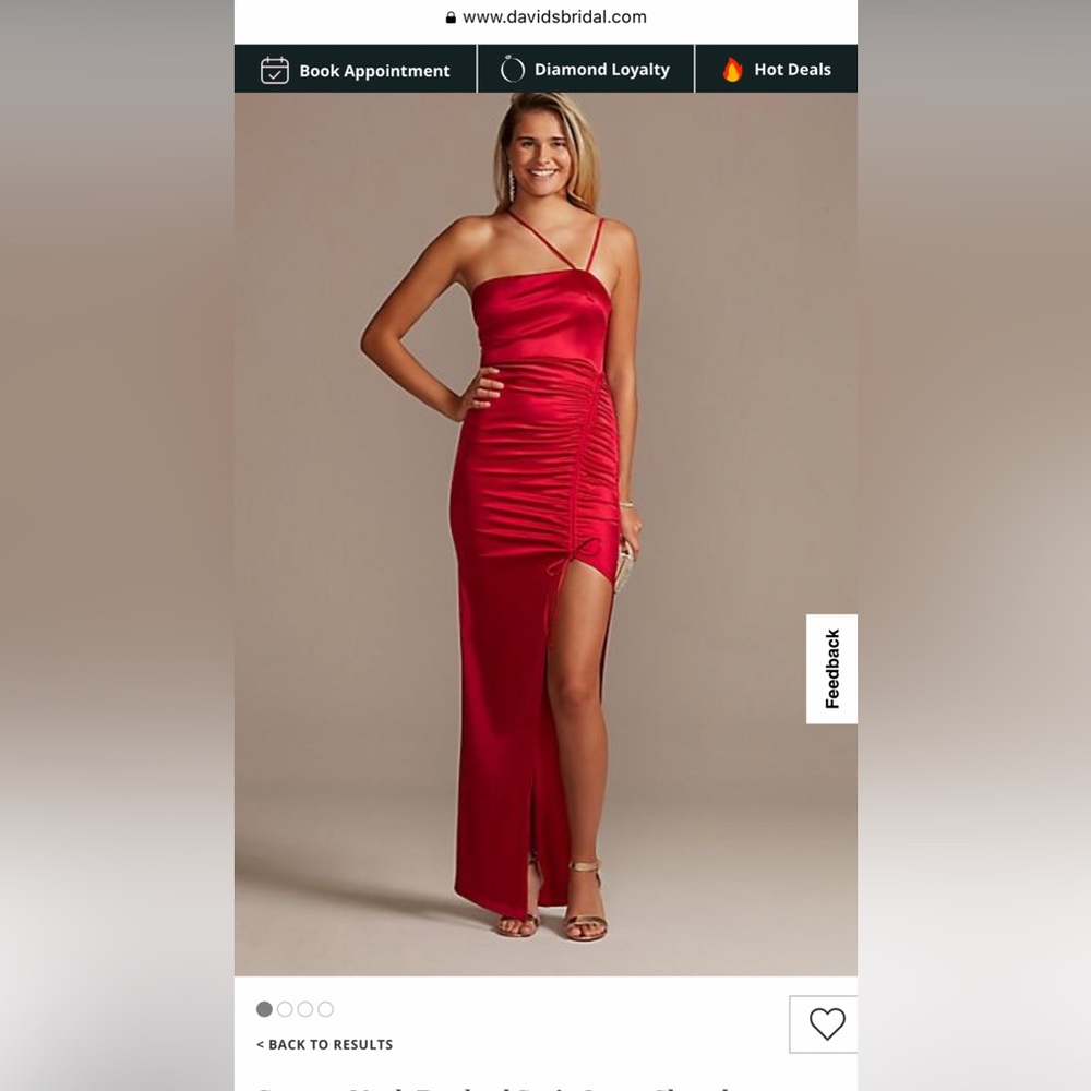 Elegant Red Satin Dress